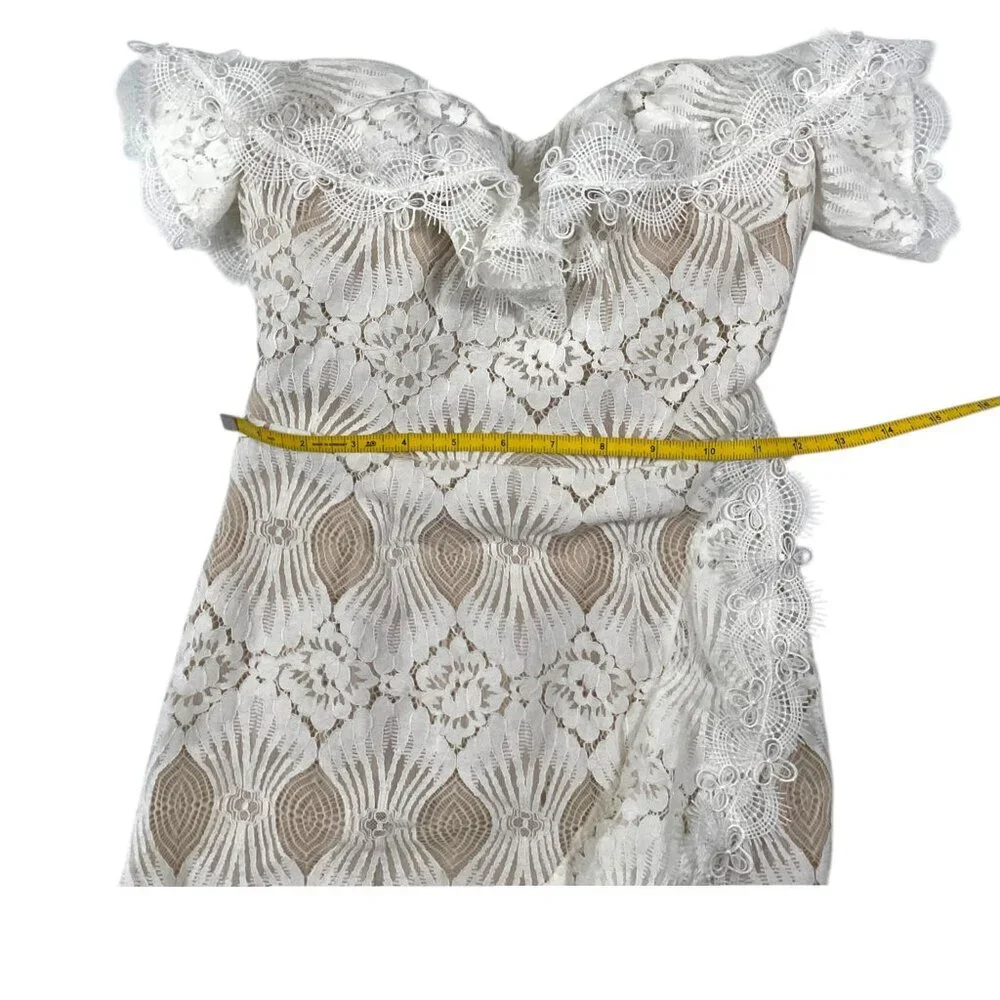 NWT Selfie Leslie September Lace Mini Dress White SZ XS Bridal Shower Dress - Picture 6 of 11